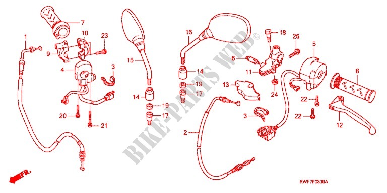 LEVER   SWITCH   CABLE (1) for Honda CBF 125 2009