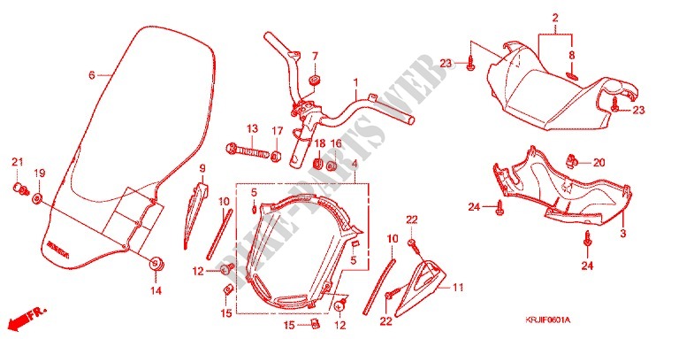 HANDLEBAR   COWL (FES1257/A7) (FES1507/A7) for Honda S WING 125 FES 2007
