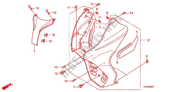 FRONT COWL (FES1257/A7) (FES1507/A7) for Honda S WING 125 FES ABS 2008