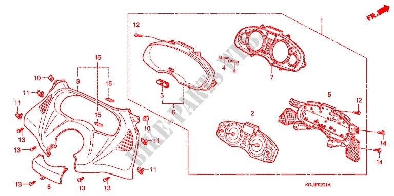 SPEEDOMETER (FES1257/A7) (FES1507/A7) for Honda S WING 125 FES ABS 2008