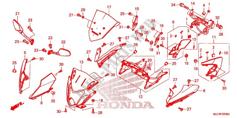 FRONT COWL for Honda CBR 650 F 2016