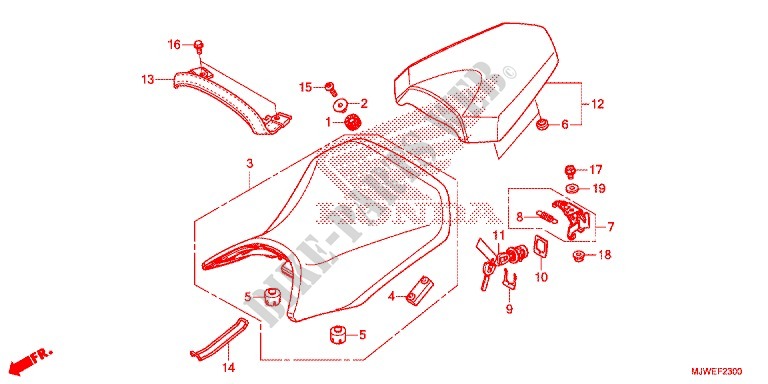 SINGLE SEAT (2) for Honda CBR 500 R 2016