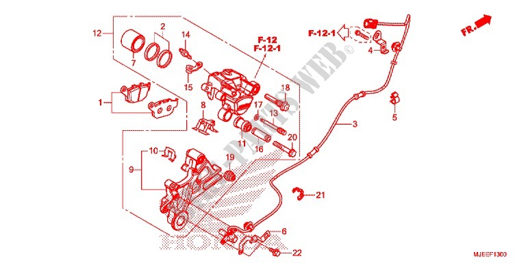 REAR BRAKE CALIPER for Honda CB 650 F 2016