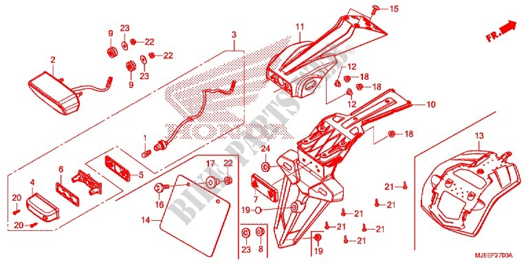 TAILLIGHT (2) for Honda CB 650 F ABS 2016
