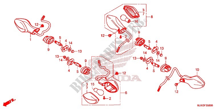 INDICATOR (2) for Honda CB 500 X ABS NERO 2016