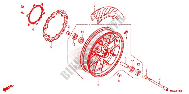 FRONT WHEEL for Honda CB 500 F ABS TRICOLOR 2016