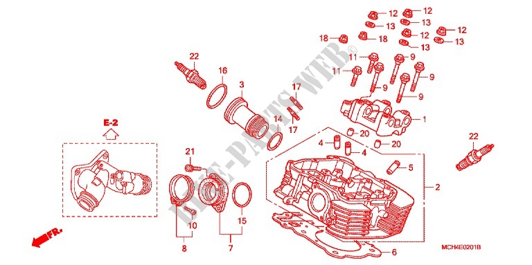 CYLINDER HEAD COVER (REAR) for Honda VTX 1800 F Specification 3 2006