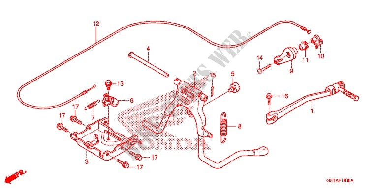 STAND   KICK STARTER ARM for Honda 50 CREA SCOOPY 2007