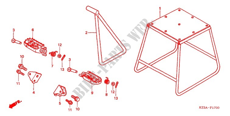 FOOT REST   STAND for Honda CR 125 R 2007
