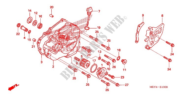 LEFT HAND CRANKCASE COVER for Honda CRF 450 X 2007