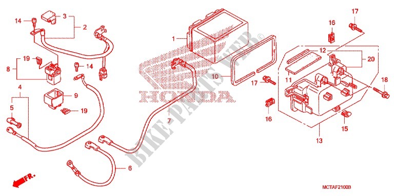 WIRE HARNESS/BATTERY for Honda CRF 70 2007