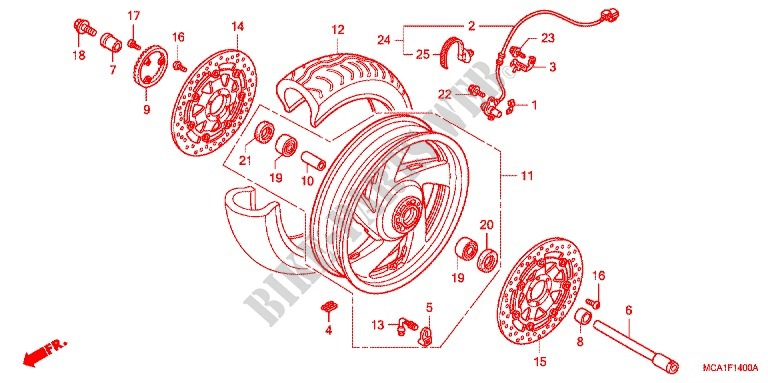 FRONT WHEEL for Honda GL 1800 GOLD WING ABS 2007