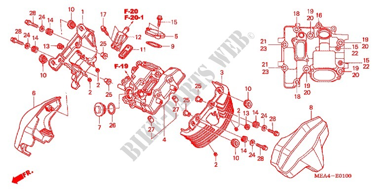 FRONT CYLINDER HEAD COVER for Honda VTX 1300 R 2007