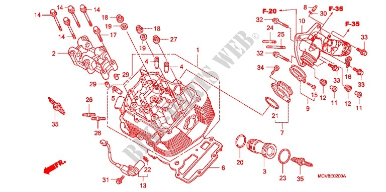 FRONT CYLINDER HEAD for Honda VTX 1800 R Specification 2 2007