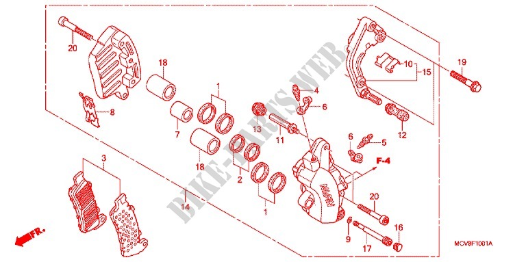 LEFT FRONT BRAKE CALIPER for Honda VTX 1800 R Specification 3 2007