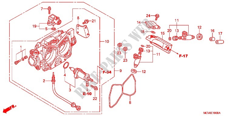 THROTTLE BODY for Honda VTX 1800 R Specification 3 2007
