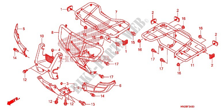 SEAT   CARRIER for Honda FOURTRAX 500 FOREMAN RUBICON Hydrostatic 2009