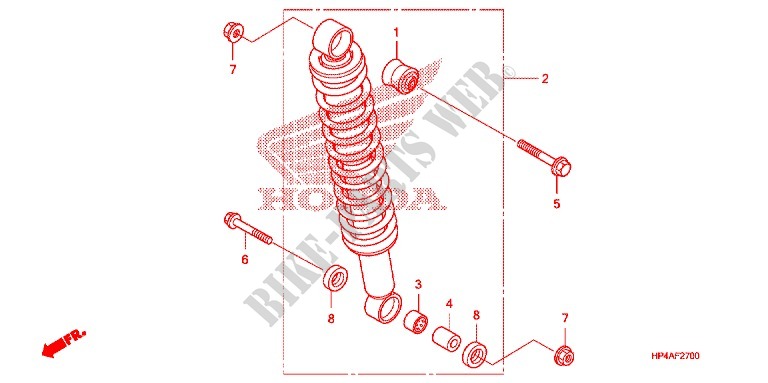 REAR SHOCK ABSORBER (2) for Honda FOURTRAX 420 RANCHER 2X4 Electric Shift 2010