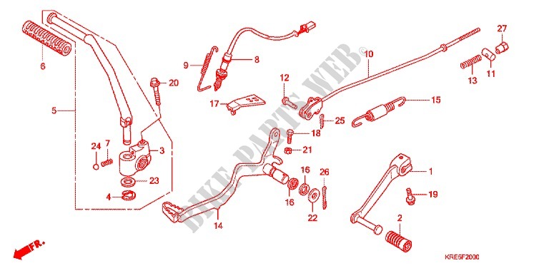KICK STARTER ARM   BRAKE PEDAL   GEAR LEVER for Honda NXR 150 BROS Electric Start 2011