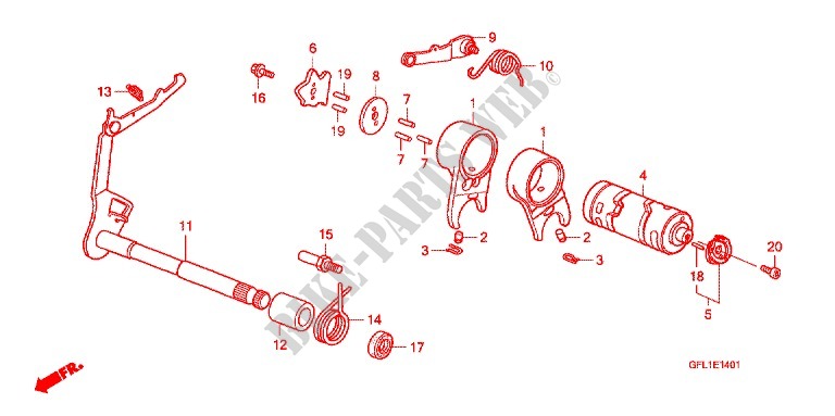 GEARSHIFT FORK   GEARSHIFT DRUM (Z50J9,B,C,E) for Honda MONKEY 50 2011