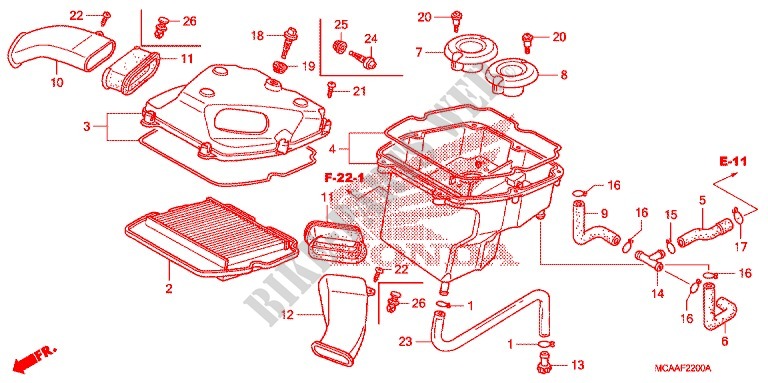 FRONT COVER   AIR CLEANER for Honda GL 1800 GOLD WING ABS 30TH 2005