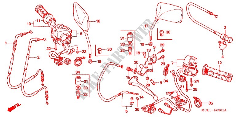 LEVER   SWITCH   CABLE (CB400SF4/CB400/S) for Honda CB 400 SF 2005