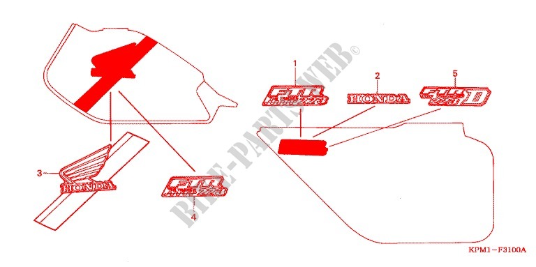 STICKERS (1) for Honda FTR 223 MODEL STANDARD 2004