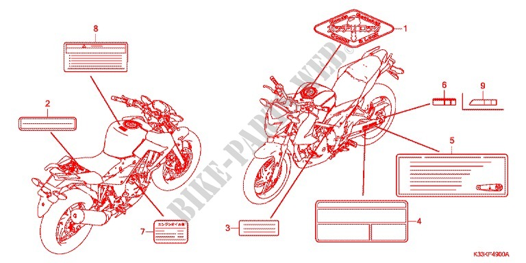 CAUTION LABEL (1) for Honda CB 250 F ABS 2015