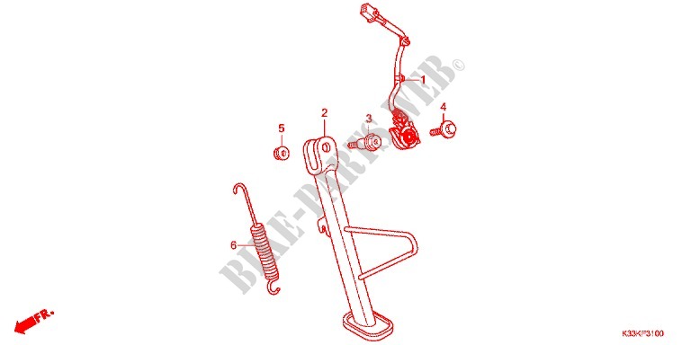 MAIN STAND   BRAKE PEDAL for Honda CB 250 F ABS 2016