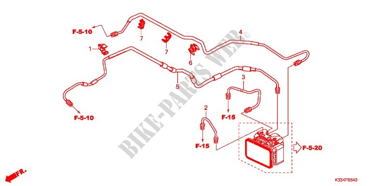 REAR BRAKE HOSE   BRAKE PIPE for Honda CB 250 F ABS 2016