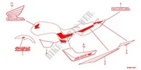 STICKERS (2) for Honda CB 400 SUPER FOUR ABS VTEC REVO Two-tone main color 2012