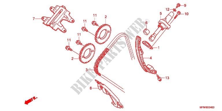 CAM CHAIN   TENSIONER for Honda CB 400 SUPER FOUR ABS VTEC REVO E Packagge WHITE 2014
