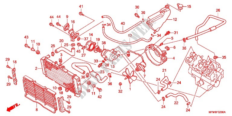 RADIATOR for Honda CB 400 SUPER FOUR VTEC REVO WHITE 2014