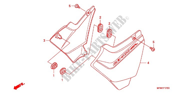 SIDE COVERS for Honda CB 400 SUPER FOUR ABS 2009