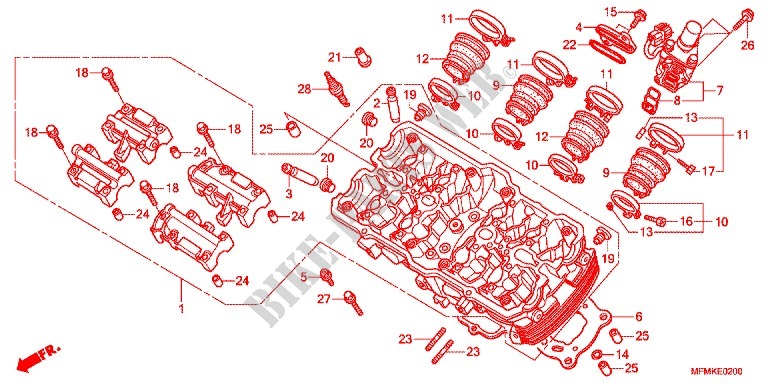 CYLINDER   HEAD for Honda CB 400 SUPER BOL D\'OR ABS VTEC REVO Half cowl attachment two-tone main color 2011