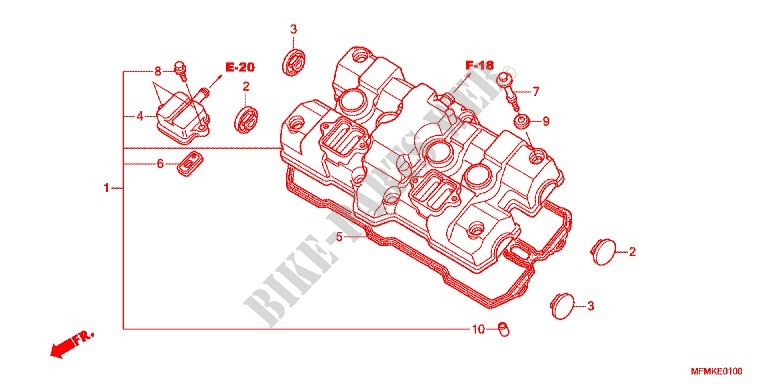 CYLINDER HEAD COVER for Honda CB 400 SUPER BOL D\'OR ABS VTEC REVO Solid color with half cowl 2011