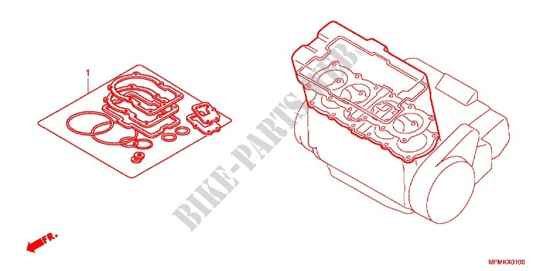 GASKET KIT for Honda CB 400 SUPER BOL D\'OR ABS VTEC REVO Solid color with half cowl 2011