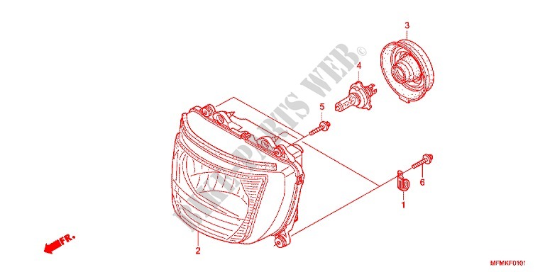 HEADLIGHT (CB400S/SA) for Honda CB 400 SUPER BOL D\'OR Half cowl attachment two-tone main color 2012