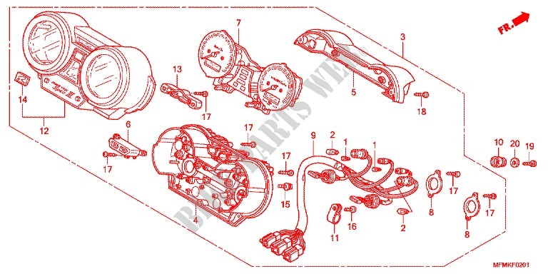 METER (CB400S/SA) for Honda CB 400 SUPER BOL D\'OR Half cowl attachment two-tone main color 2012