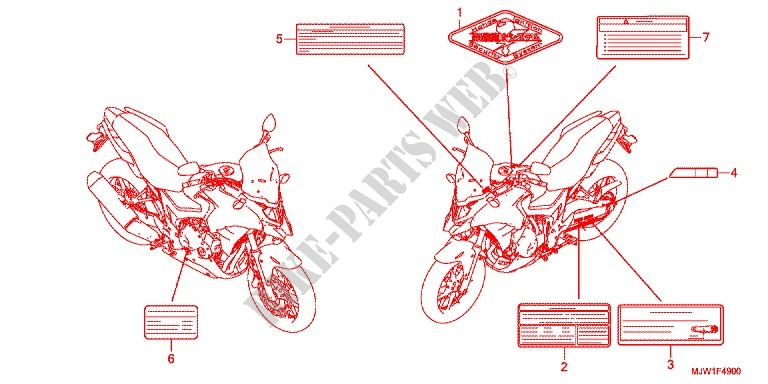 CAUTION LABEL (1) for Honda CB 400 X ABS 2016