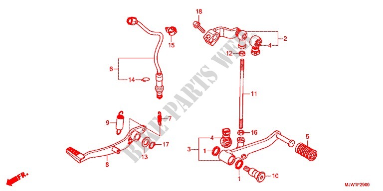 MAIN STAND   BRAKE PEDAL for Honda CB 400 X ABS 2016