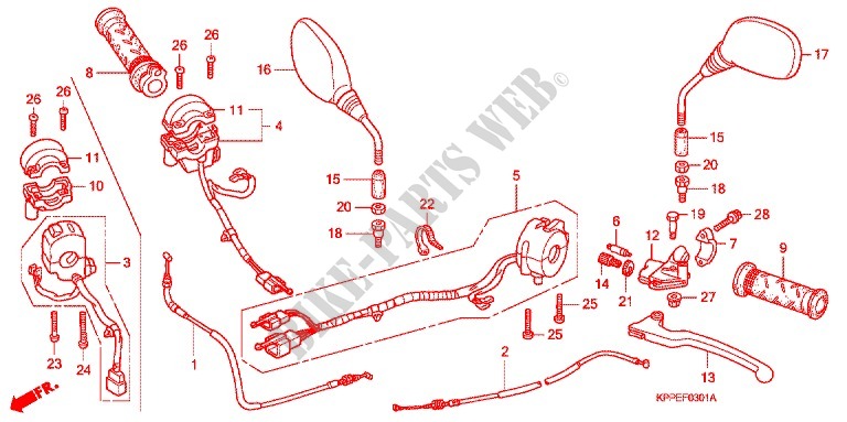 LEVER   SWITCH   CABLE for Honda CBR 125 2007