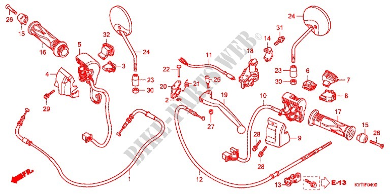 LEVER   SWITCH   CABLE (1) for Honda SCOOPY 110 2010