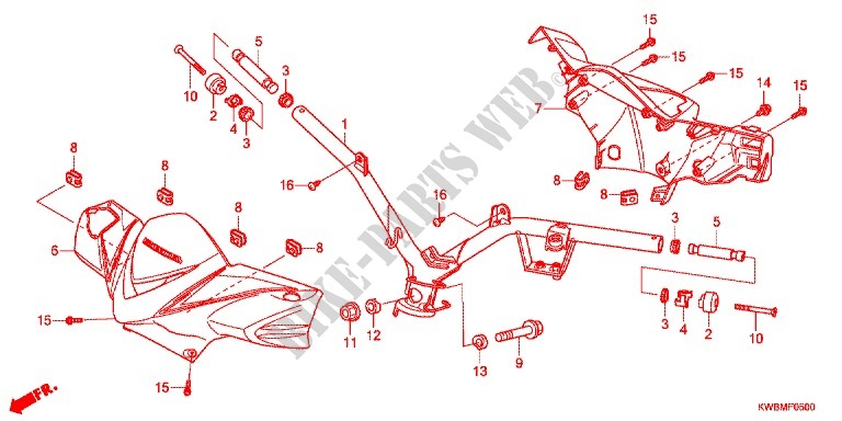 HANDLEBAR (1) for Honda WAVE DASH 110, Kick start 2011
