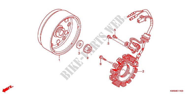 LEFT CRANKCASE COVER   ALTERNATOR (2) for Honda WAVE DASH 110, Kick start 2011