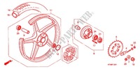 REAR WHEEL (2) for Honda WAVE 125 X, Casted wheels, Kick start only 2010