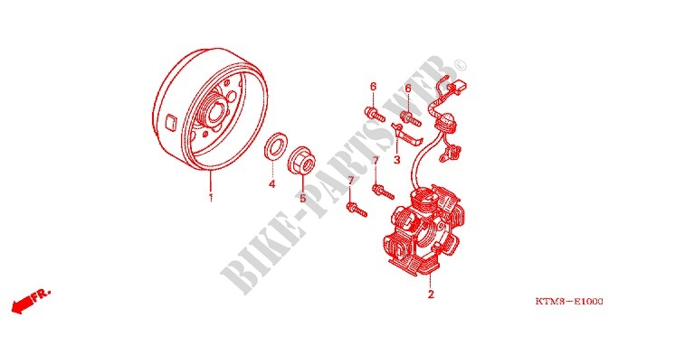 LEFT CRANKCASE COVER   ALTERNATOR (2) for Honda WAVE 125 X, Casted wheels, Kick start only 2010