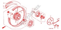 REAR WHEEL (1) for Honda WAVE 125 X, Spoked wheels, Kick start only 2010