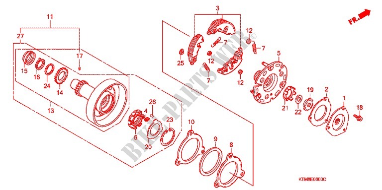 ONE WAY CLUTCH for Honda WAVE 125 X, Casted wheels, Electric start 2012