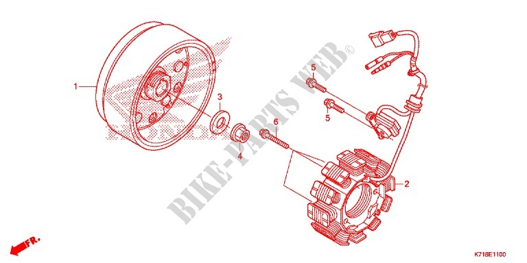 LEFT CRANKCASE COVER   ALTERNATOR (2) for Honda WAVE 110 ALPHA R, front disk, moulded wheels 2016